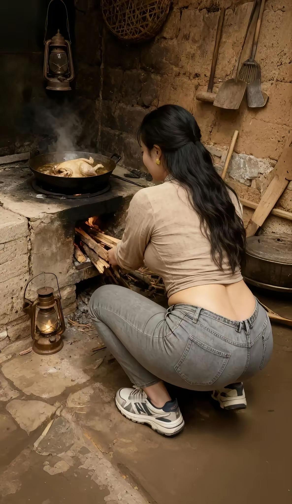 乡村厨房里，她用心烹饪，散发着家的温暖。农村身边事