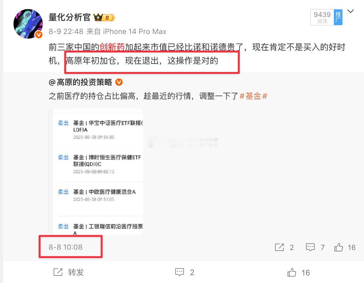 在每个人都在申购创新药etf的时候，我说创新药行情结束了，你回头看是不是结束了？