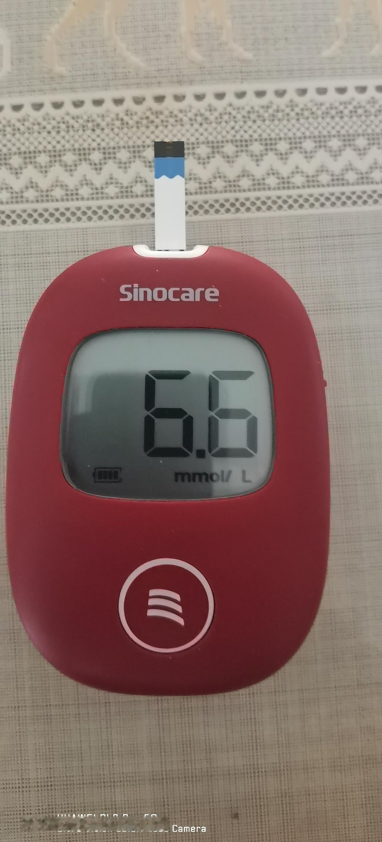 今天早起，测了一下空腹血糖5.5，之前，看到有网友说“红胖子”血糖仪测出的结果偏