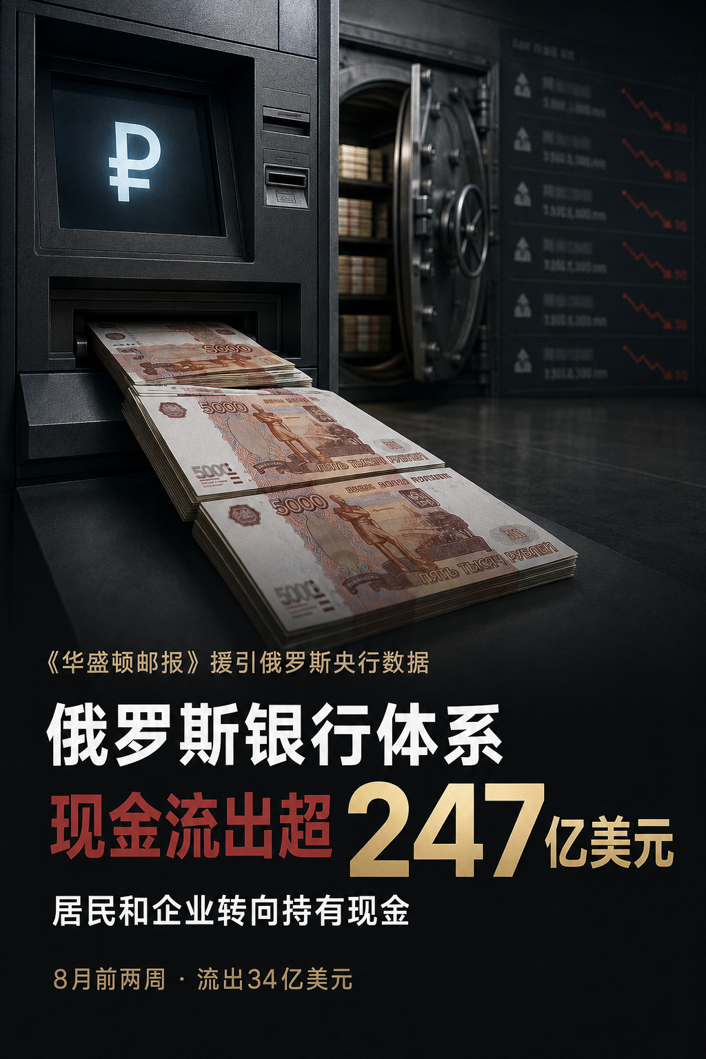 俄罗斯银行体系今年现金流出已超过247亿美元8月18日，据《华盛顿邮报》报道，2026年以来，俄罗斯