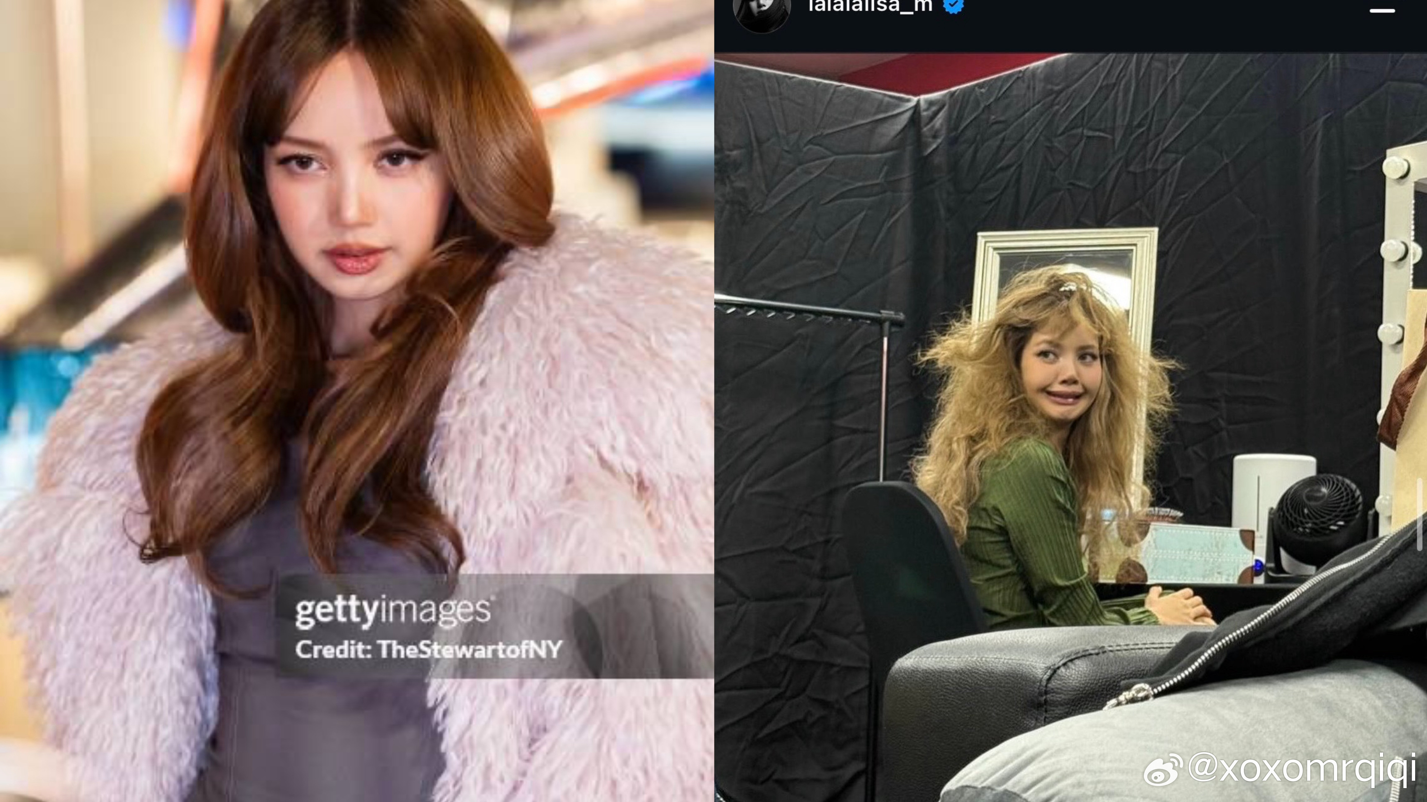哈哈～好可爱，Jennie、Lisa和朴彩英三人的G社生图VS她们自己发的IG帖