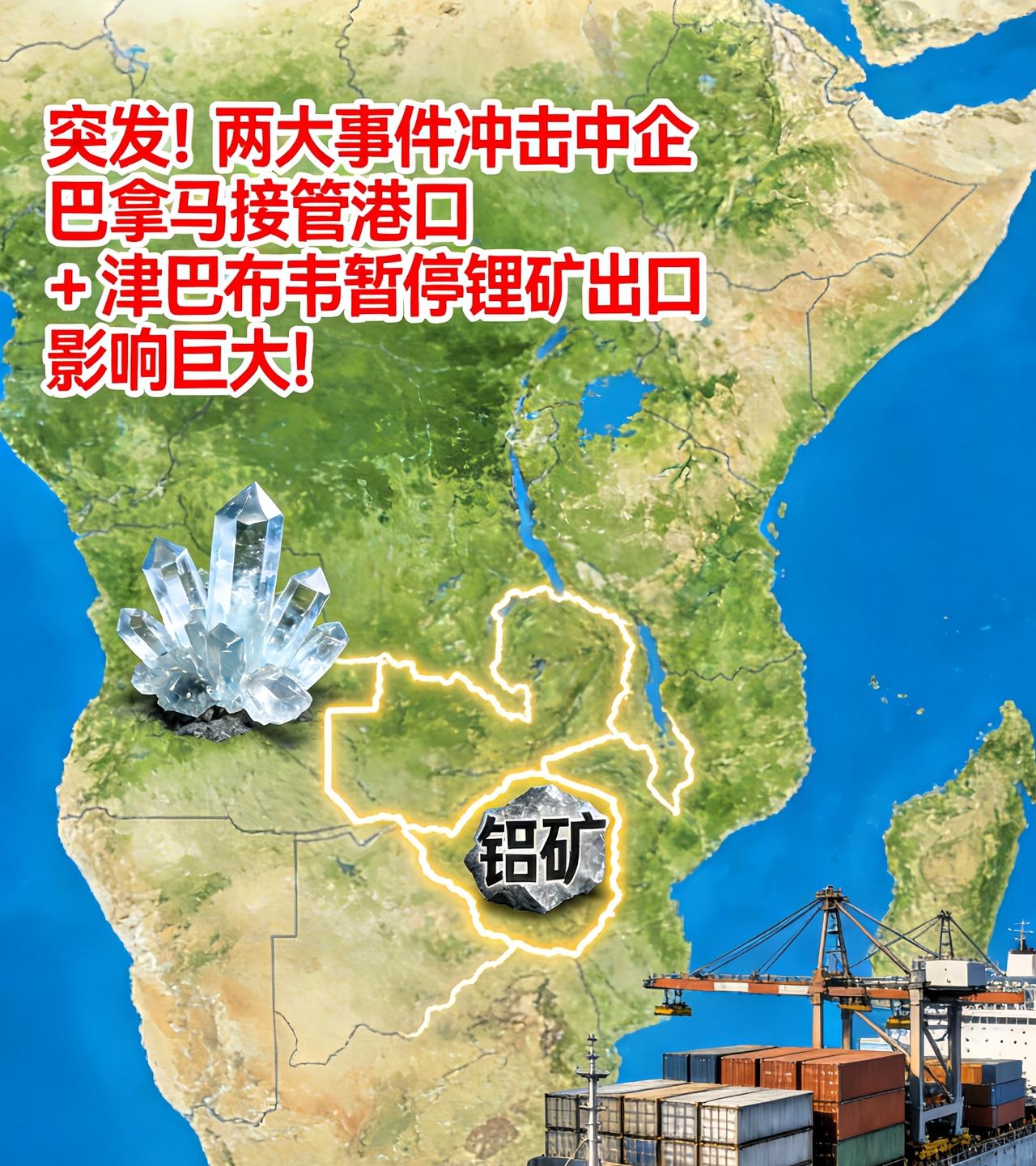 突发！两大事件冲击中企：巴拿马强收港口，津巴布韦突然全面暂停锂矿出口！巴拿马