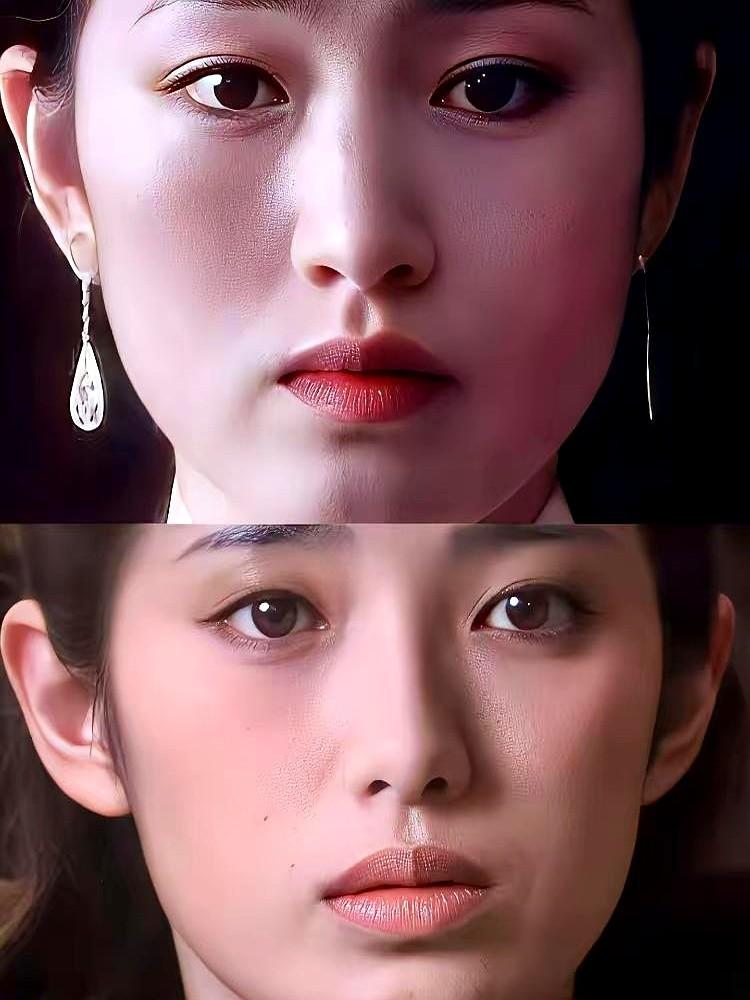 一张脸，两种命。巩俐和山口百惠，宽眼距，钝鼻头，乍一看真像。可一个眼神清纯如