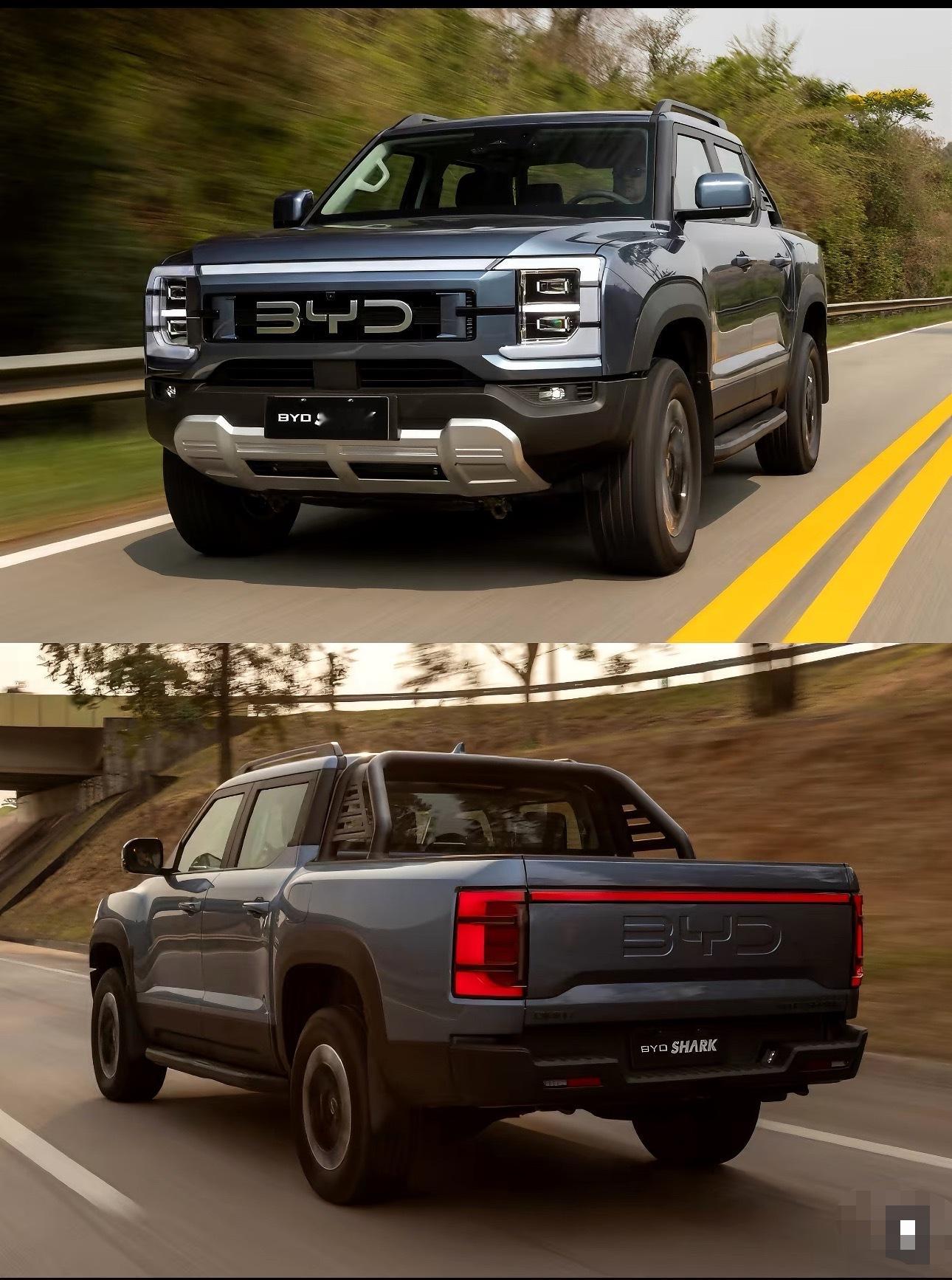 比亚迪鲨鱼皮卡上目录了，你觉得会是哪个网生产？海洋？王朝？方程豹？这车强在DM