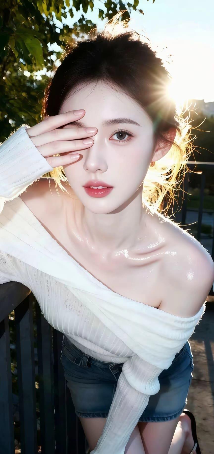 阳光下的少女，温柔与阳光的完美结合