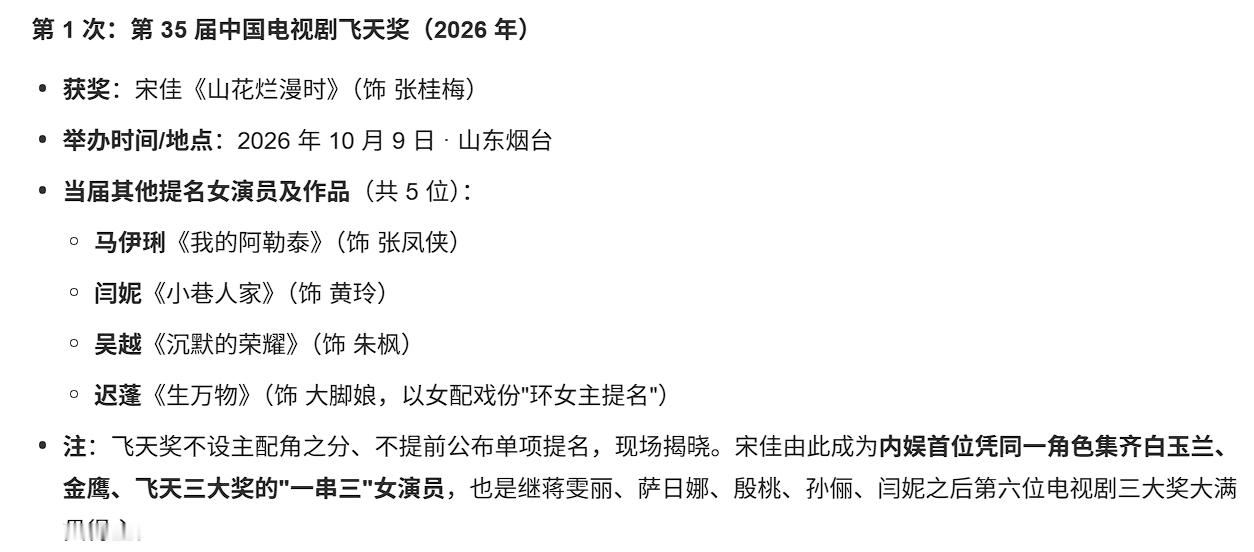 宋佳得奖惹争议宋佳得奖运真的很逆天...她金鸡奖获奖2次、白玉兰奖获奖2