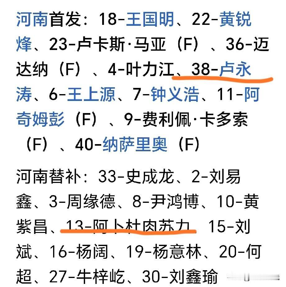 足协杯决赛里的泰山元素（卢永涛）和（阿卜杜肉苏力）！首发出场的原泰山队前锋（