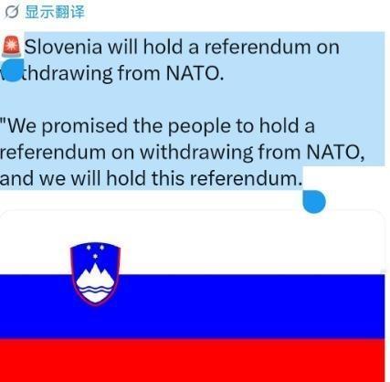 出大事了！美国这边刚商量怎么退出北约，结果斯洛文尼亚先行动了，他们要举行全民公投