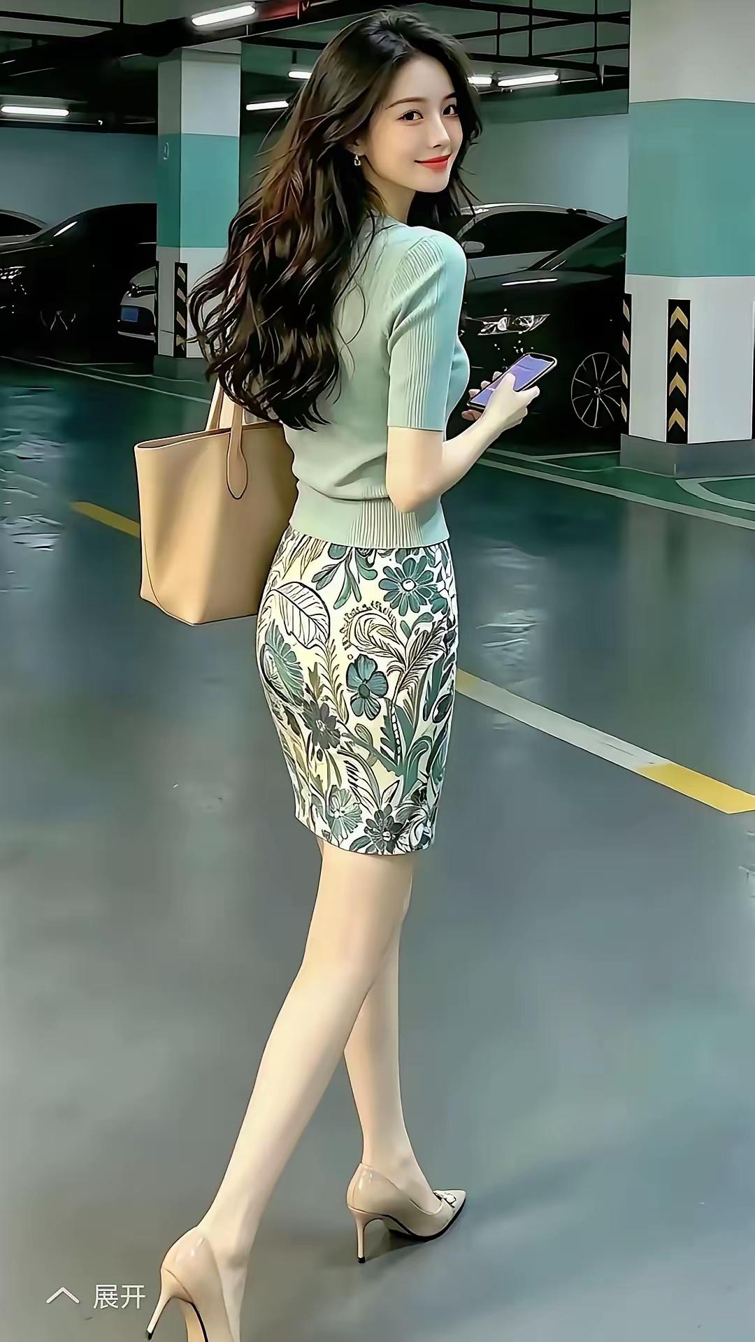 美少妇趁老公出差，又要去打麻将了。