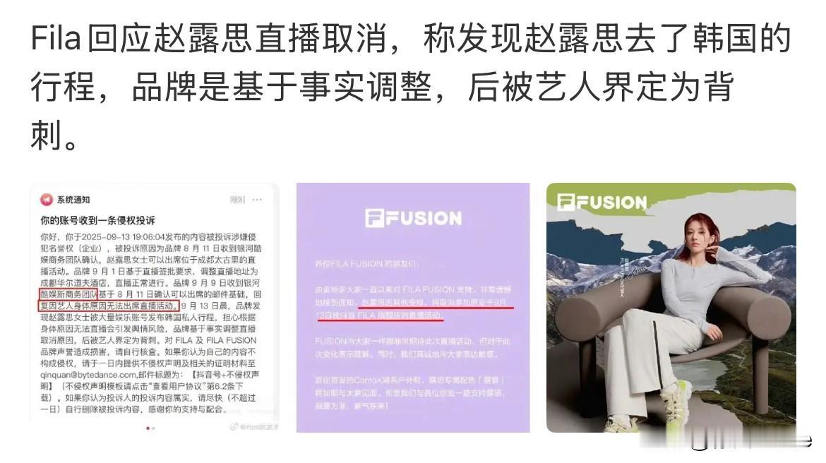 9月15日，斐乐跟赵露思撕破脸，投诉赵露思粉丝抹黑品牌，本想维持体面，没想到被赵