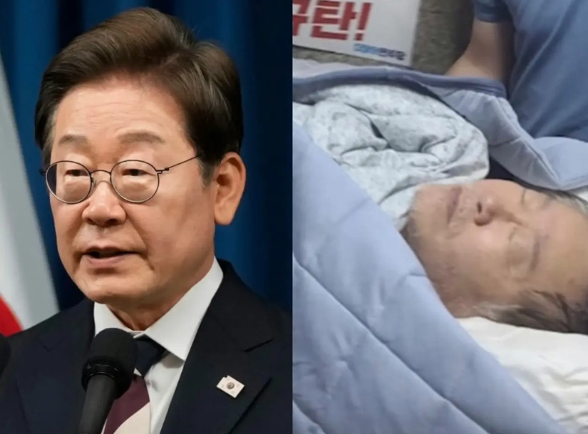 李在明你不得个奥斯卡影帝奖，都亏了！当时为了抗议日本排放核污水，绝食24天之久