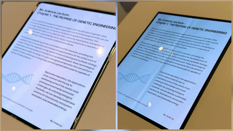 CES2026在CES2026展会上，三星在现场展示了一款没有折痕的OLED