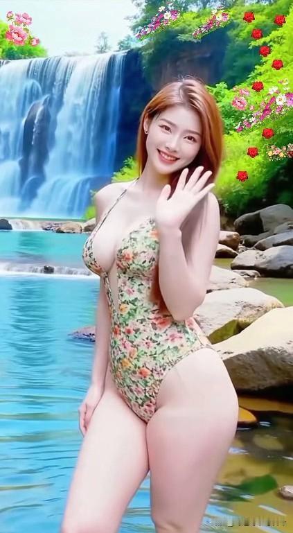 踏入这片天地，宛如误闯世外桃源。瀑布从青山倾泻而下，奏响悠悠旋律，好似大自然深情