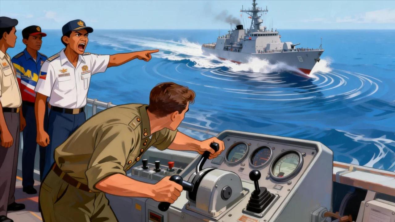 菲舰百米碰瓷！中国海军专业规避，反咬一口太无耻，3月25日，南沙群岛渚碧礁附近海