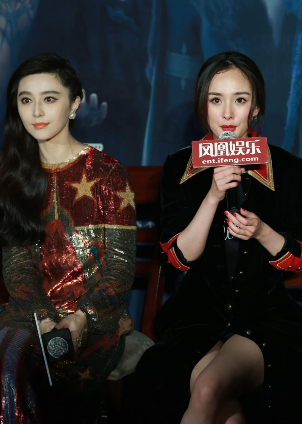 看这张同框照里，单论颜值怎么感觉杨幂比冰冰更好看些，发觉冰冰这次的妆造实在拉胯，