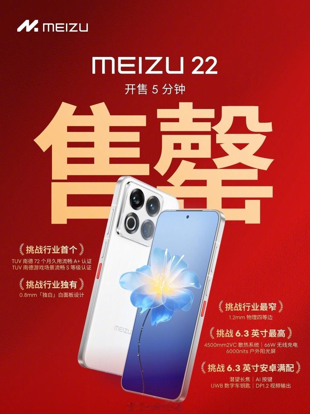 才5分钟就卖光了！魅族22看来非常受欢迎啊，那么具体销量到底是多少呢？具体到