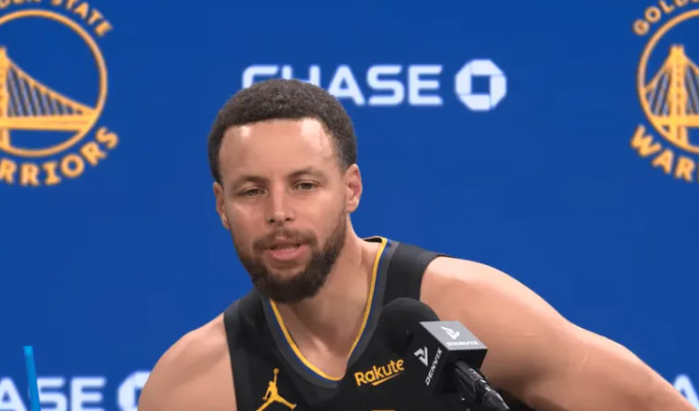 NBA常规赛，勇士135-112击败热火。在赛后采访中，勇士球员斯蒂芬-库里谈