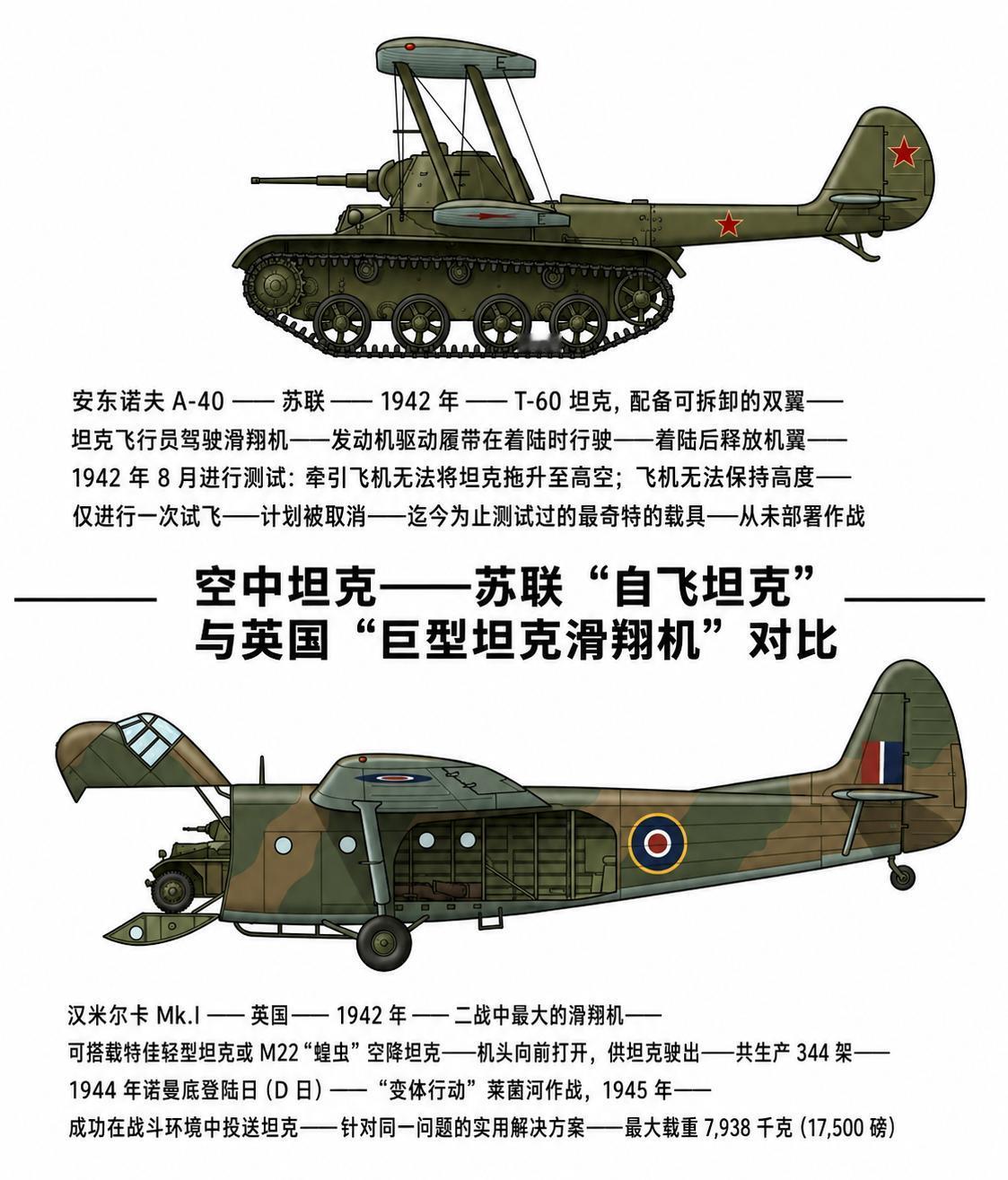 二战为了让坦克跟上伞兵部队，美苏英都开了不少脑洞，其中苏联和英国的两种方案，结局