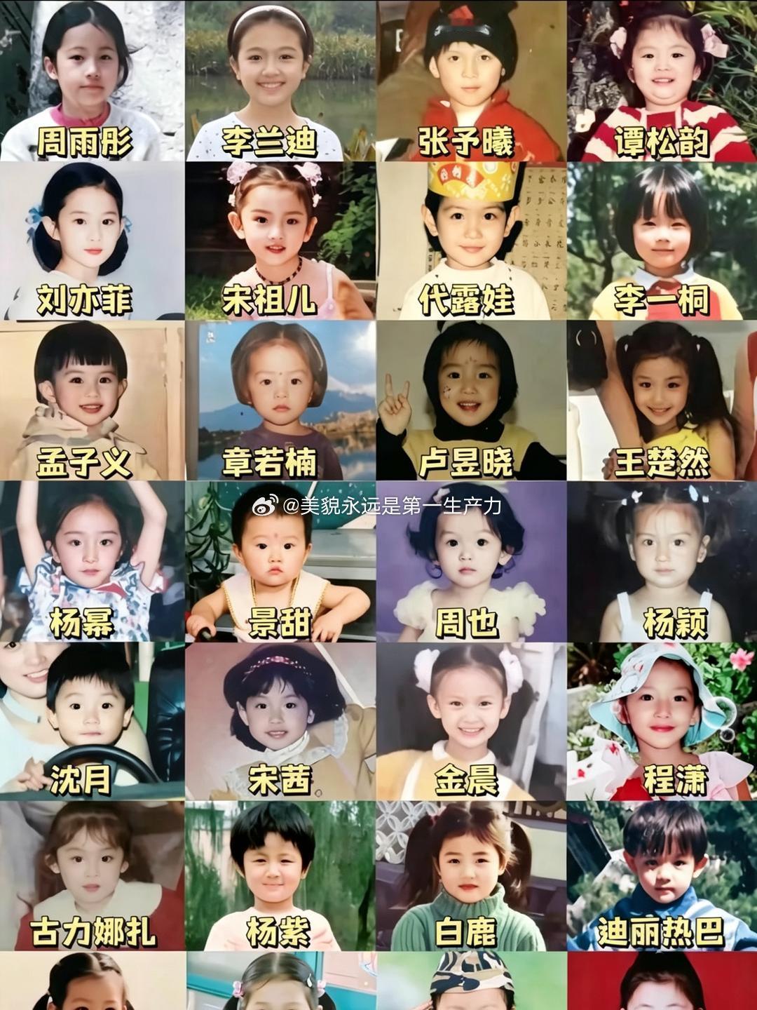 时光回溯，女明星的童年旧照，谁的颜值最让你惊艳？