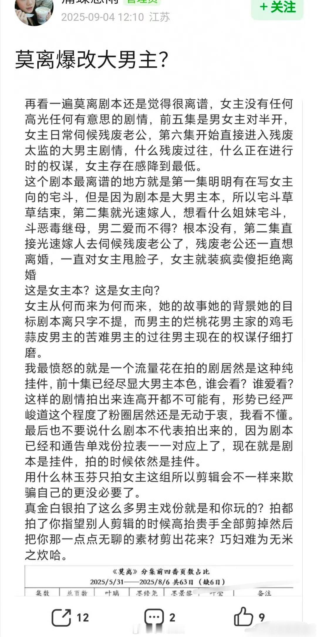 才看到…这是啥意思，看🍍白鹿粉丝维权，《莫离》也爆改大男主了[？？？]​​​