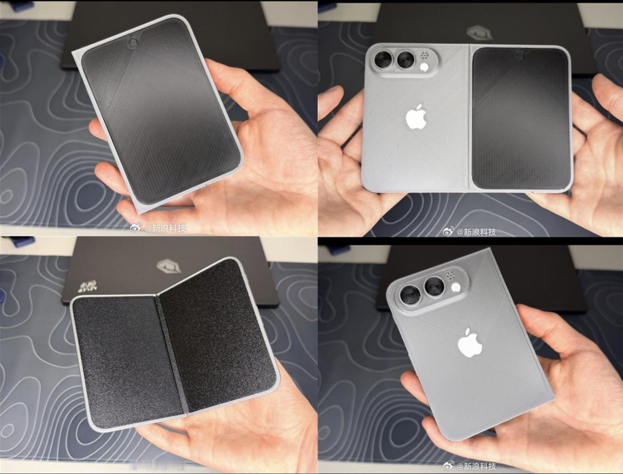 iPhoneFold外观，外屏约为5.3英寸，展开内屏约7.7英寸左右华为