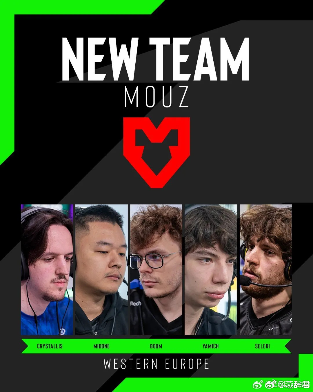 Mouz宣布了自己的DOTA2新阵容，小水晶、Midone这都是老熟人了啊dot