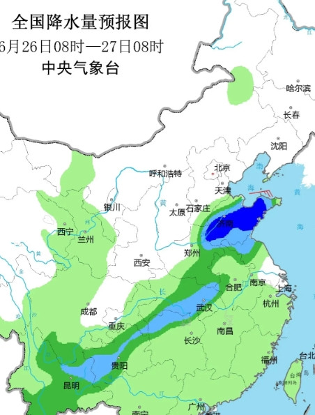 预报25-28号，黄淮有新一轮降水过程，并伴随短时强降水和雷暴大风等强对流天气