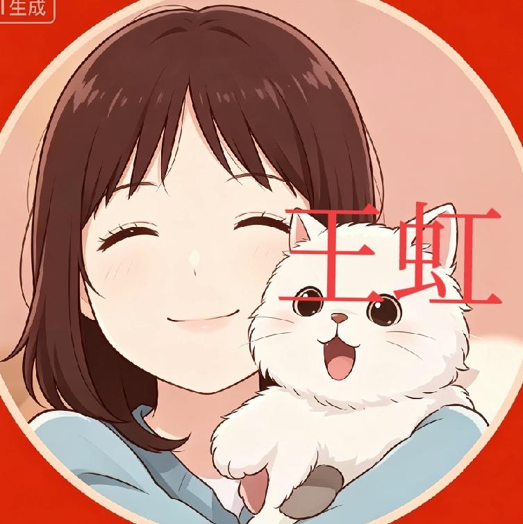 王虹社媒头像：动漫二次元（小女孩小猫）邓煜社媒头像：动漫二次元（思考小女孩）