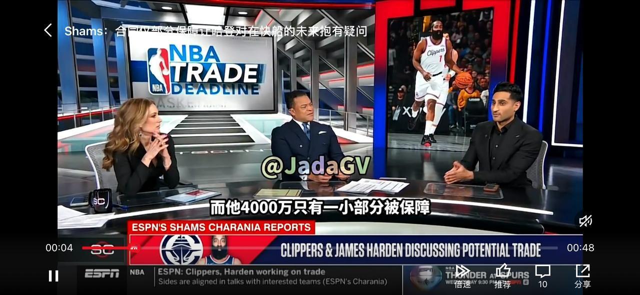 小卡也得走！哈登申请交易原因曝光：快船不给2年8000万，28年腾1亿空间。下