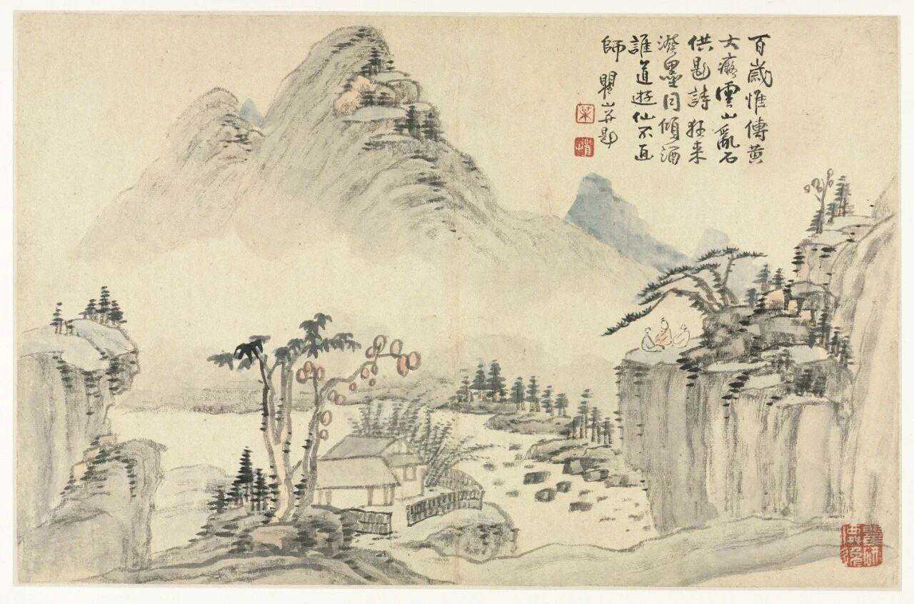 梅清黄山图册克利夫兰馆藏。梅清（1623-1697）是清初黄山画派的巨匠，与
