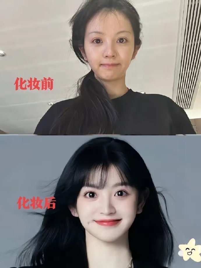 田曦薇化妆前后对比，颜值逆天了，果然是老天赏饭吃