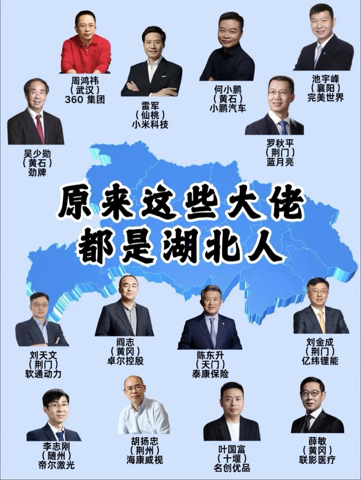 湖北籍十五位顶尖的企业家