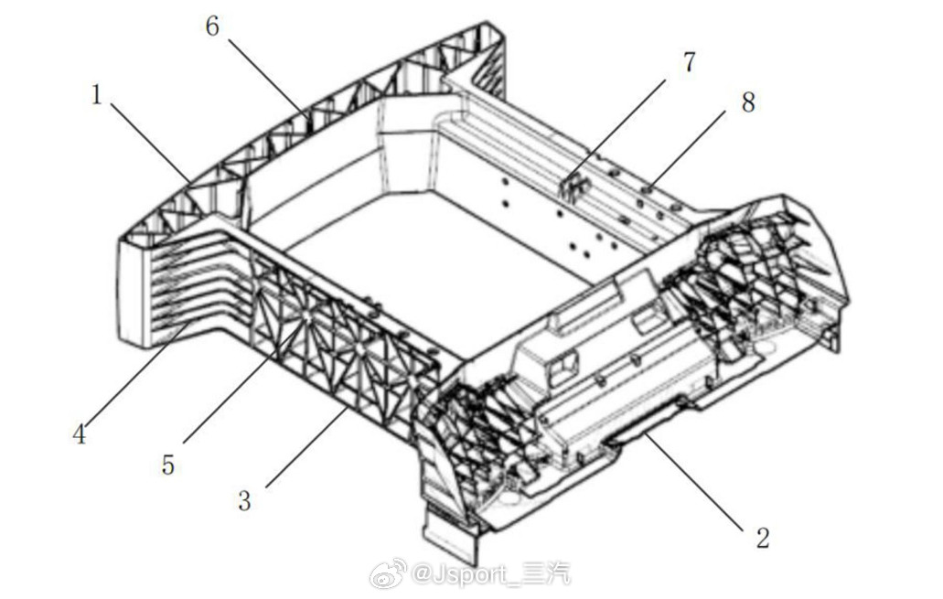 biwmegacasting最疯颠的想法也是有的，比如这个：把保杠、纵梁、前围