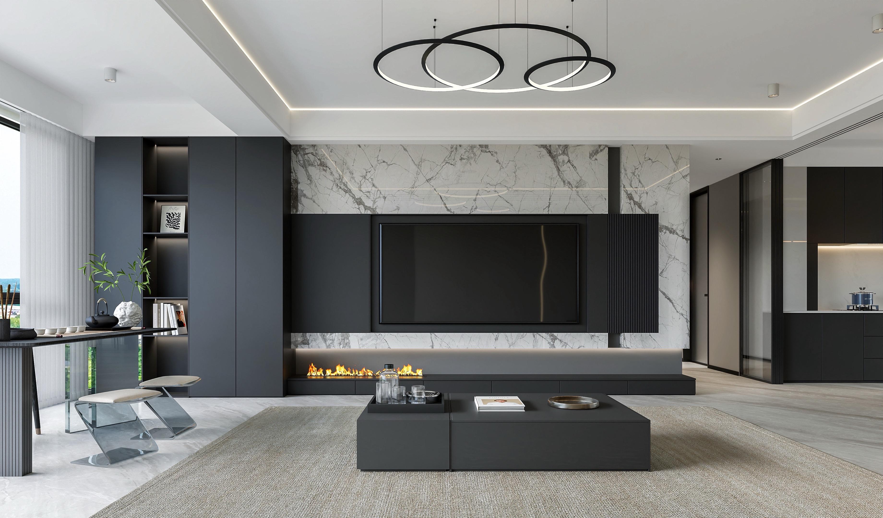 沉稳黑、纯净白、温润灰 碰撞出克制而精致的美学 利落动线、开阔格局、无...