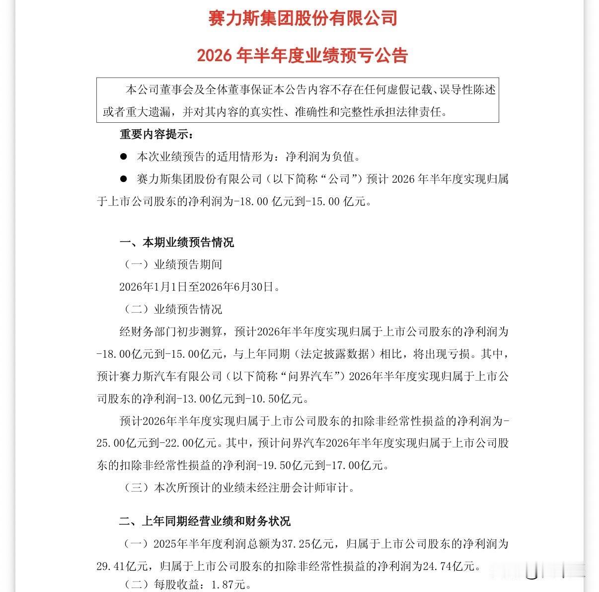 问界半年卖了17.88万辆，赛力斯却亏了18亿！一季度还能微利7.54亿元，到