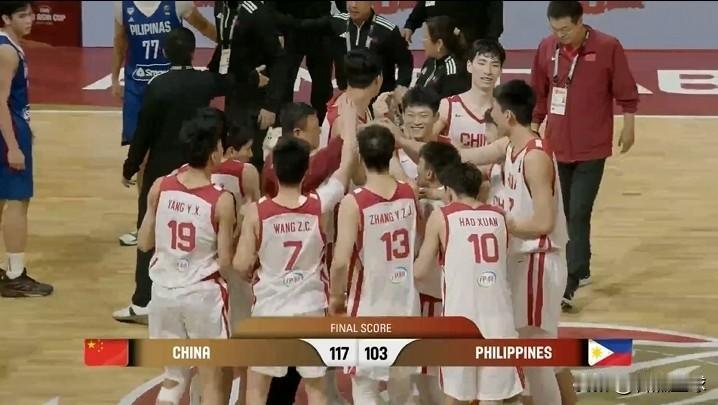 下作！北京时间8月21日中午，U18中国男篮在亚洲杯8强战中117-103击败U
