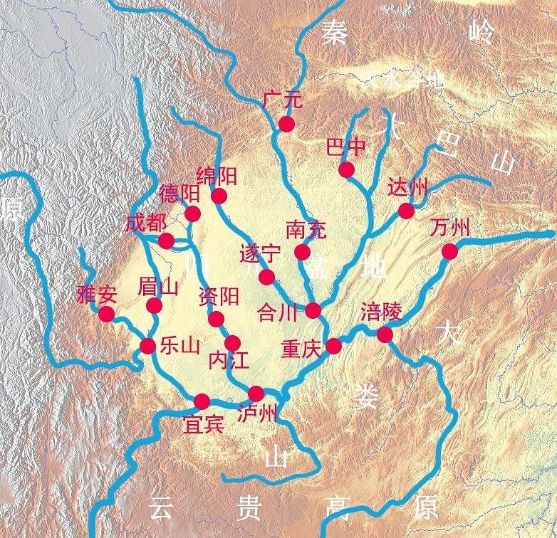 四川盆地是中国西部地理条件最好的地区，却只出现了成都和重庆两座超级大城市，是对地