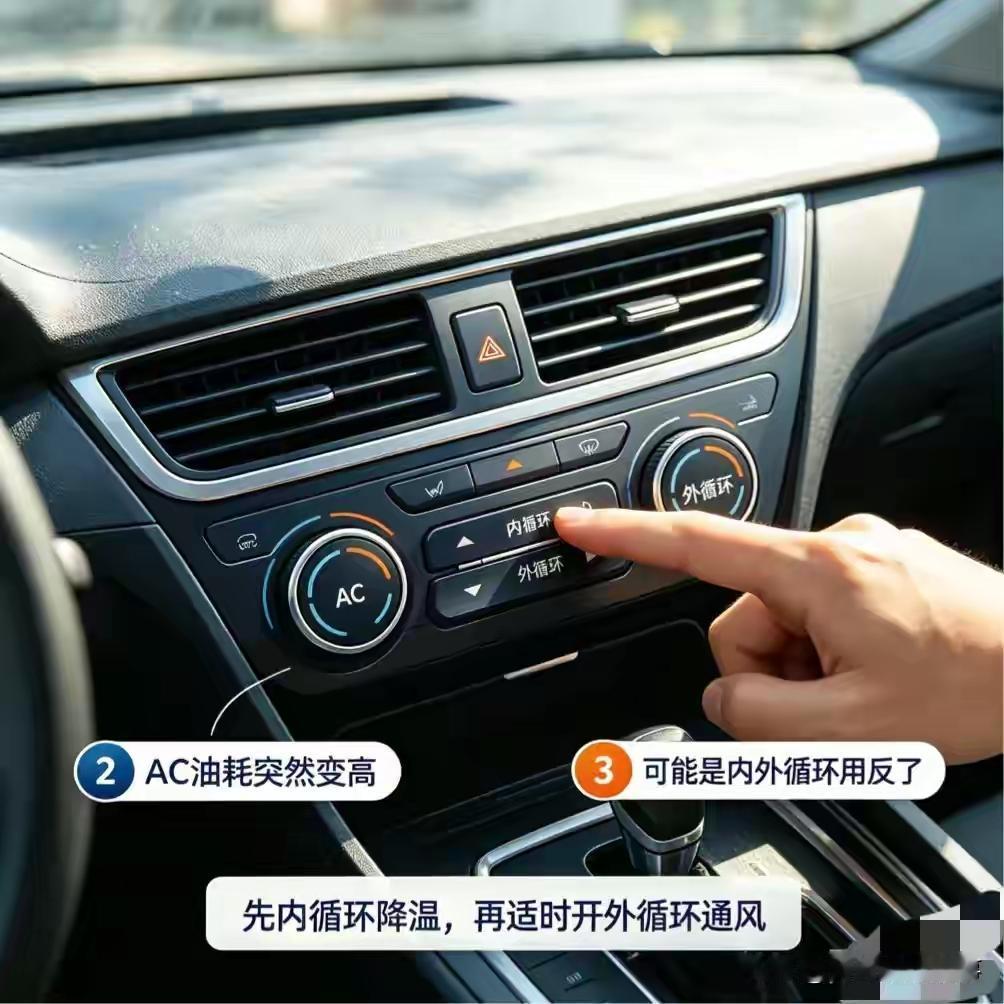 开AC油耗飙升？不是车坏了，是你按错了一个键夏天开车，一按AC，油耗直接飙上去