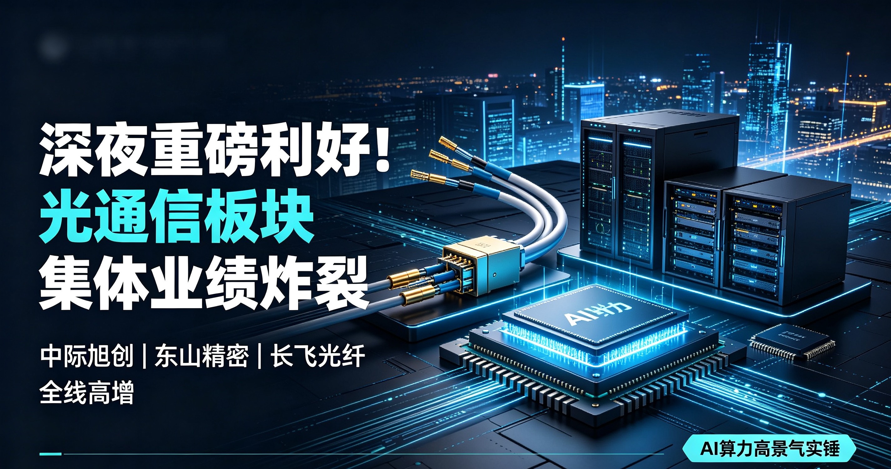 深夜重磅利好！光通信板块集体业绩炸裂，AI高景气实锤落地8月21日晚间，A股光通信核心标的集中披露半