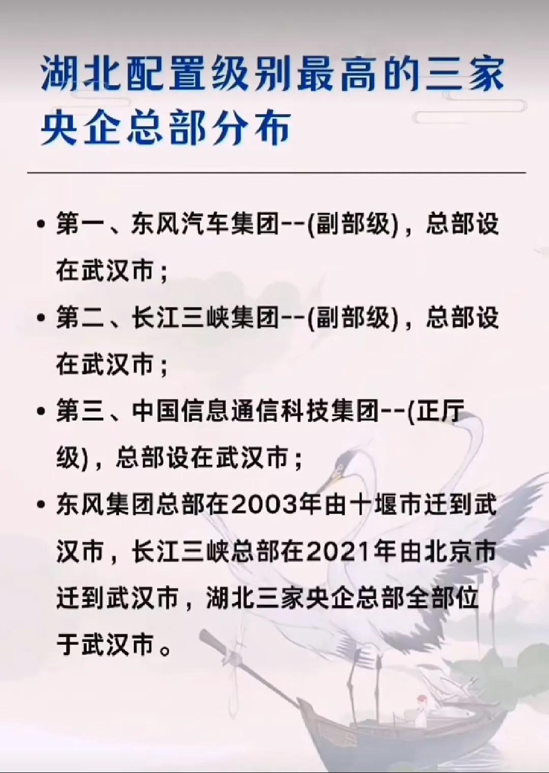 武汉市级别很高的央企你知道吗？其中有两家央企跟武汉市相同级别。另外还有几所大学也