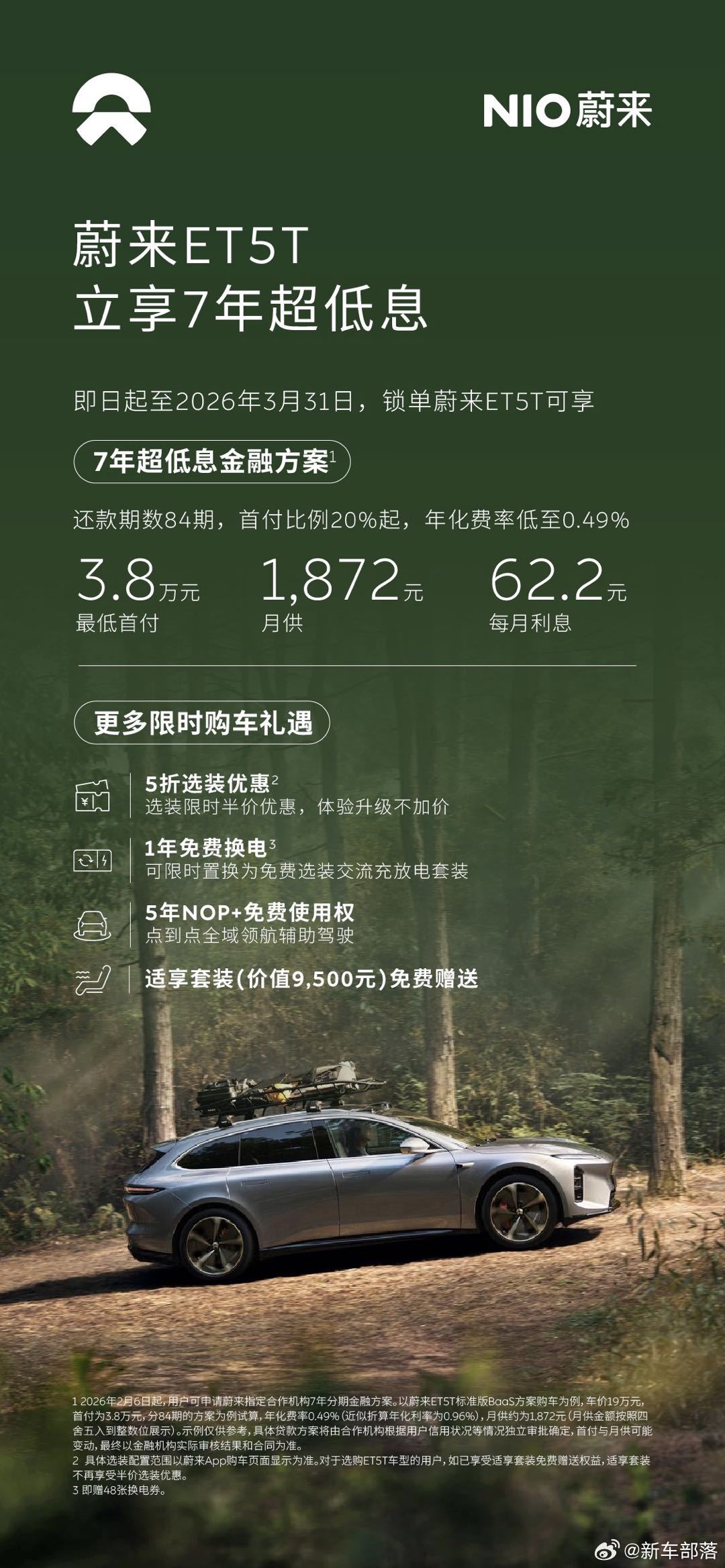 3月1日，蔚来发布限时购车方案，聚焦ET5/ET5T/ES6/EC6四大主力车型