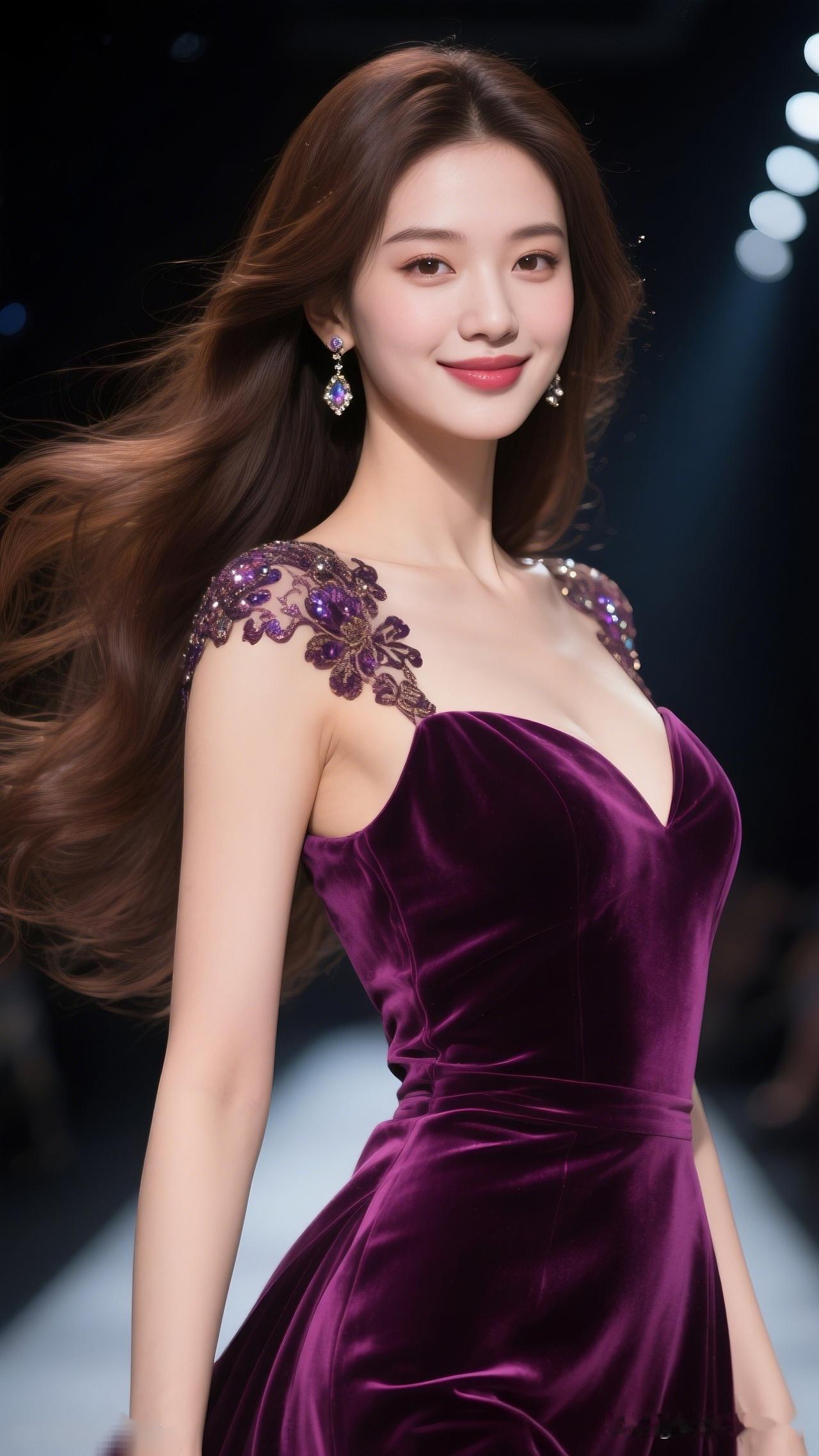 紫衣美人，步履生辉。你心目中的美人优雅紫裙，闪耀T台，美不胜收！