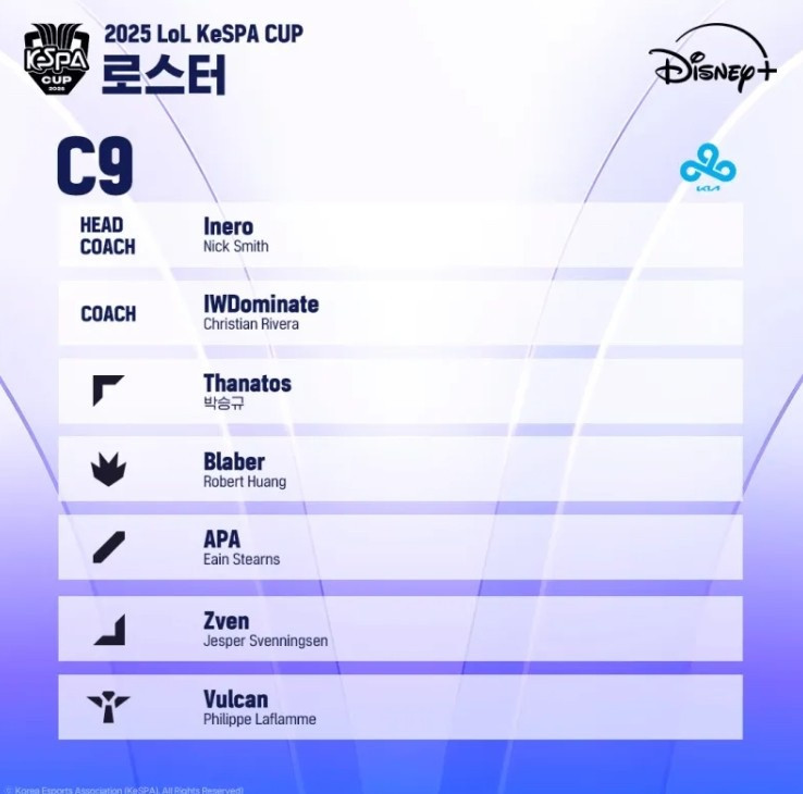 Kespa杯各队大名单公布: T1、HLE、NS等全主力, GEN双C缺阵