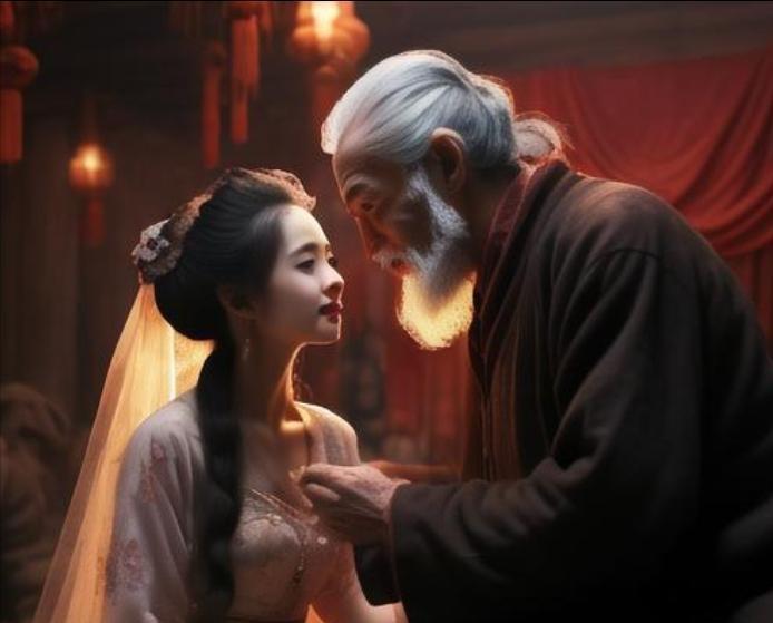 1070年，80岁的张先纳了18岁的少女为妾，洞房花烛夜张先对娇艳的新娘子说：“