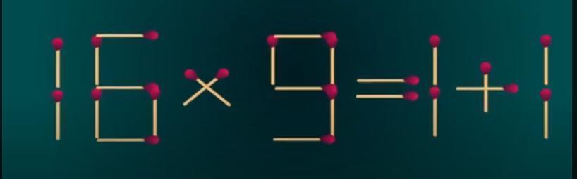 火柴拼搭的等式“16×9=1+1”正等待破解——规则清晰：仅
