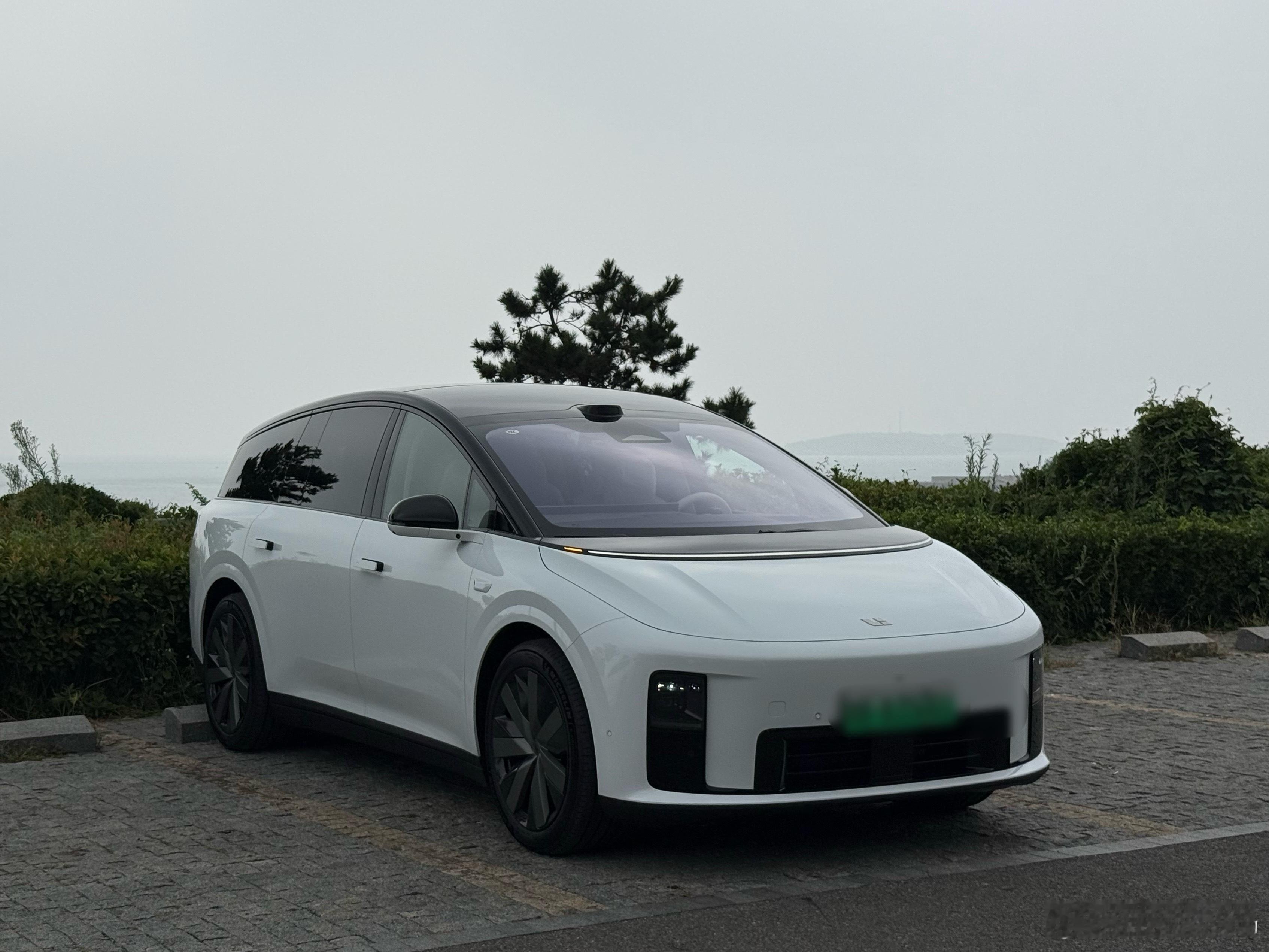 今天体验理想i8，这个白方向盘是真好看！！！不知道耐不耐脏啊😳​​​