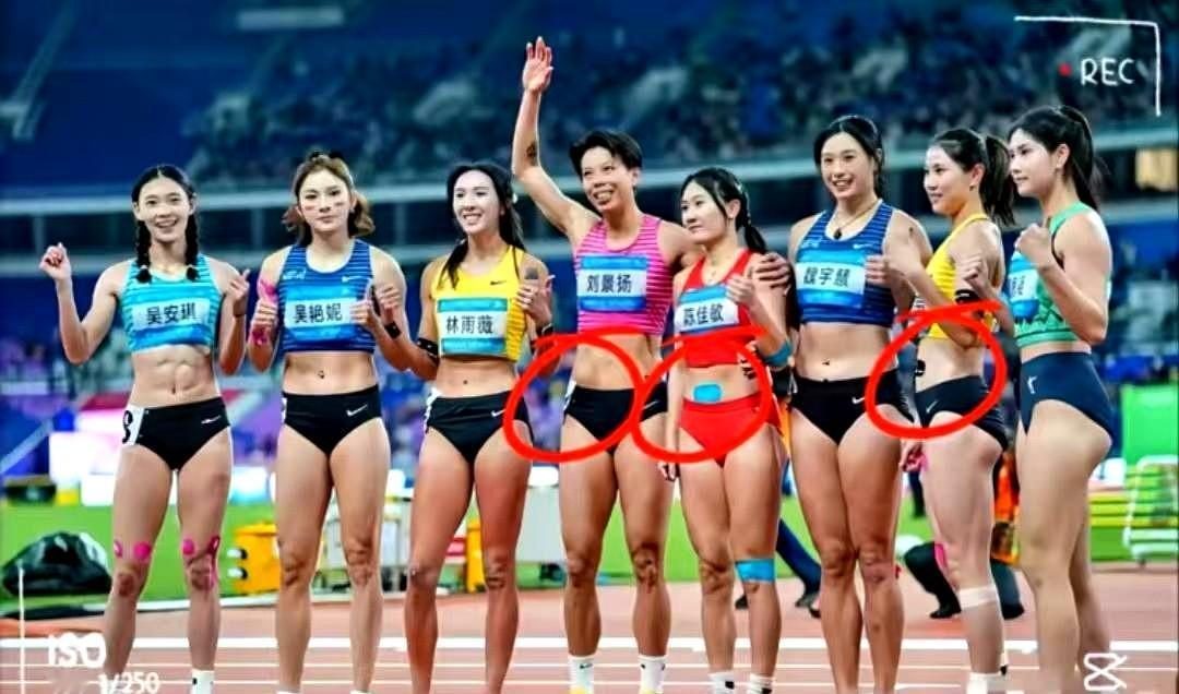 吴艳妮输给刘景扬的原因找到了，肚脐眼贴上这个东西，可以减少空气阻力。吴艳妮只输