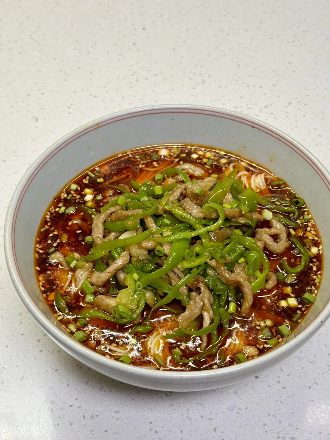 青椒肉丝面也太绝了，附详细做法～