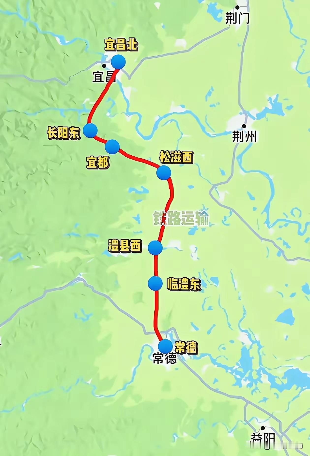 最理想的路线，就是平直且经过人口较多的地方，即襄阳—荆门—荆州—松滋—澧县—常德