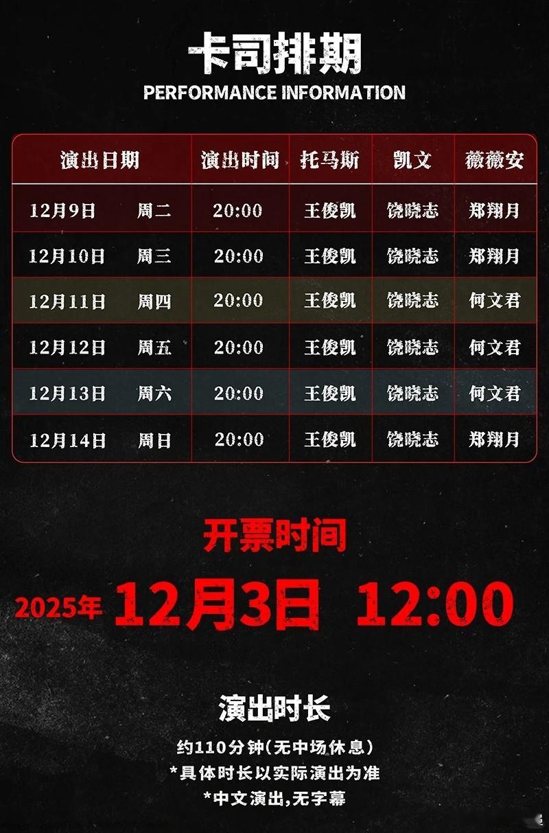 王俊凯主演话剧官宣开票时间王俊凯话剧抢票时间官宣！！！六场演出，你们要抢周几的